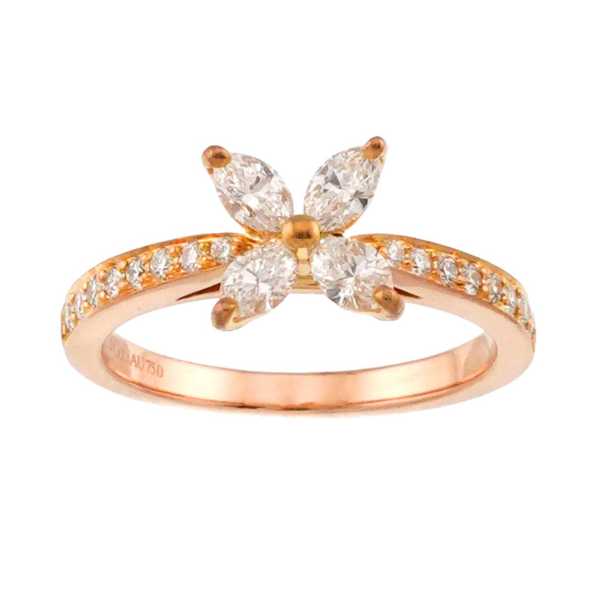 Victoria Diamond Ring 18K PG 750 Size4.75-5(US)