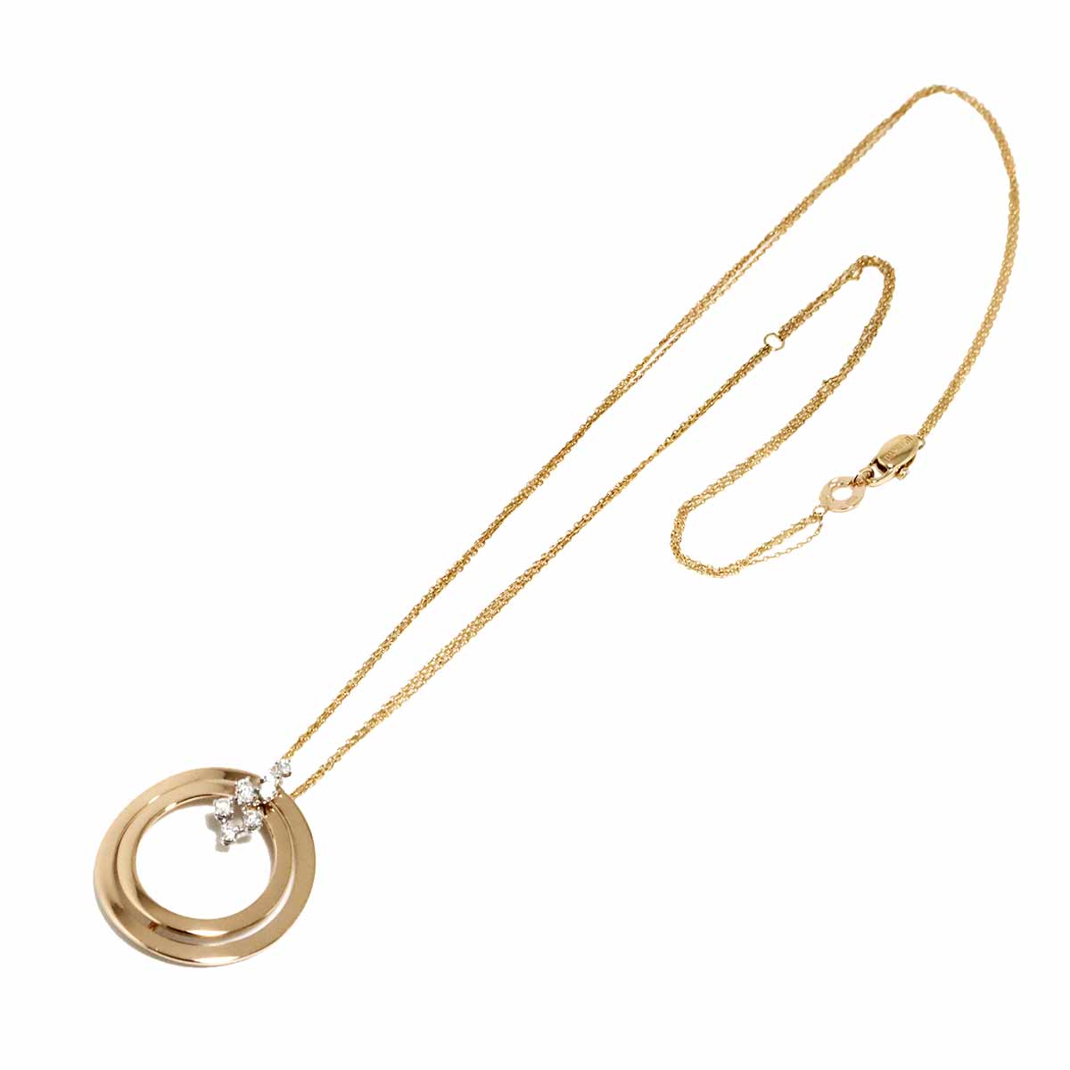 Diamond Necklace 18K WG PG 750