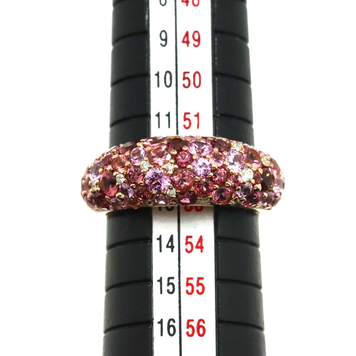 Sapphire 1.10ct Diamond 0.11ct Ring 18K PG Size:6(US)