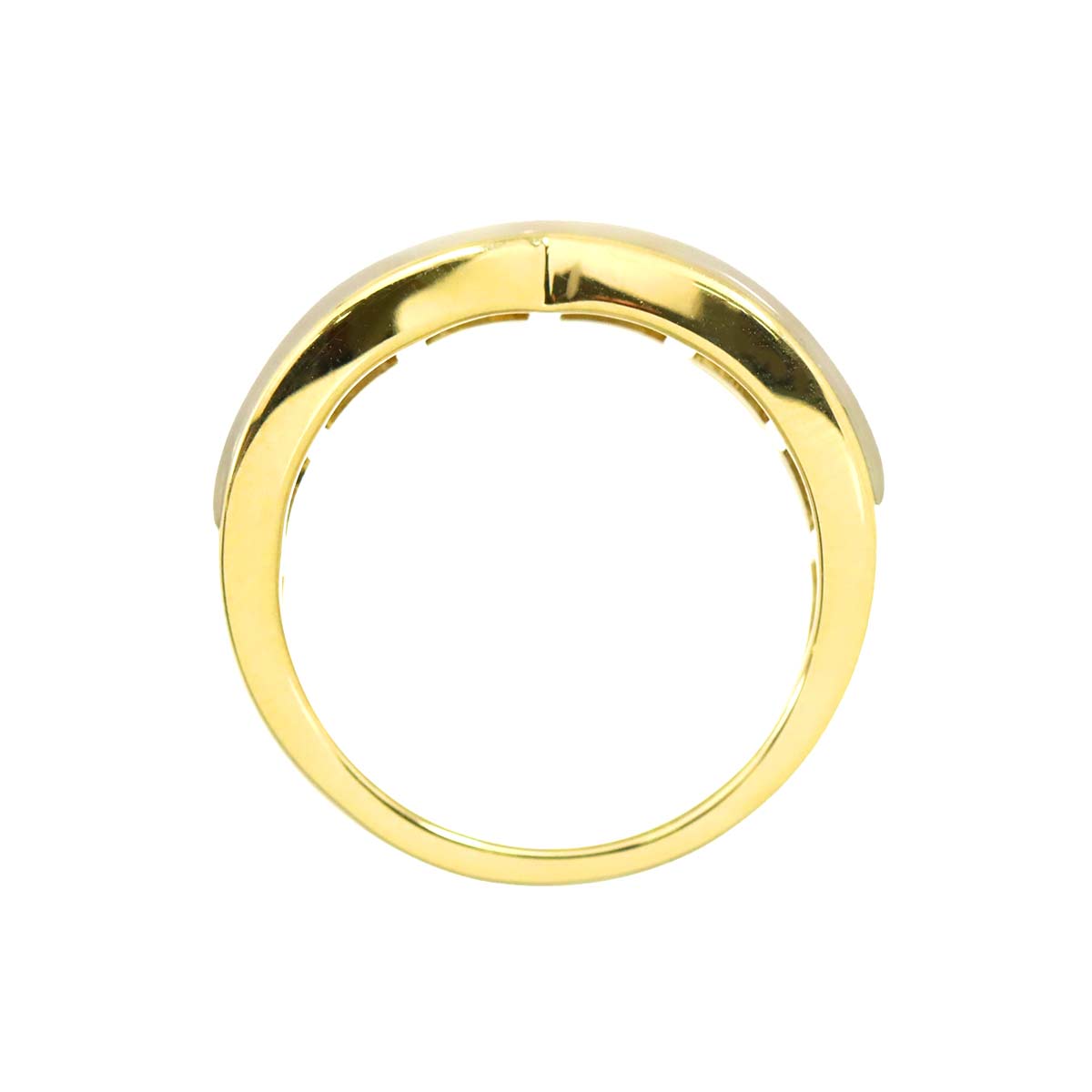 Lapis Lazuli Shell Diamond 0.17ct Ring 18K Yellow Gold 750 size6(US)