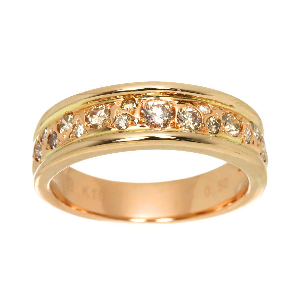 Diamond 0.50ct Ring 18K Pink Gold size7.25(US)