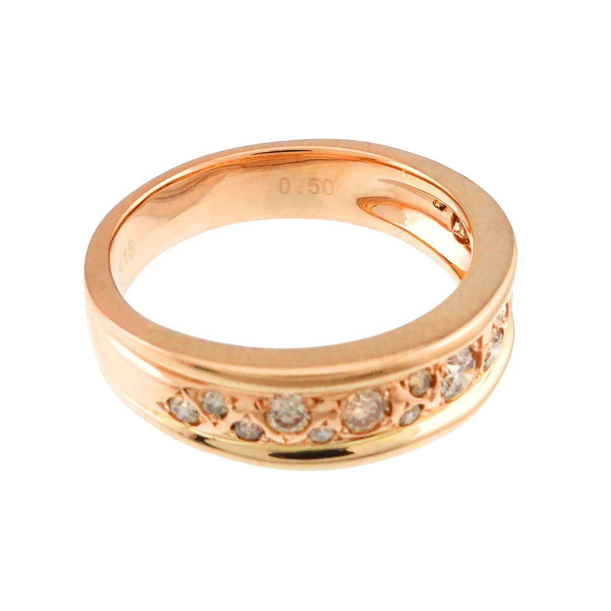 Diamond 0.50ct Ring 18K Pink Gold size7.25(US)