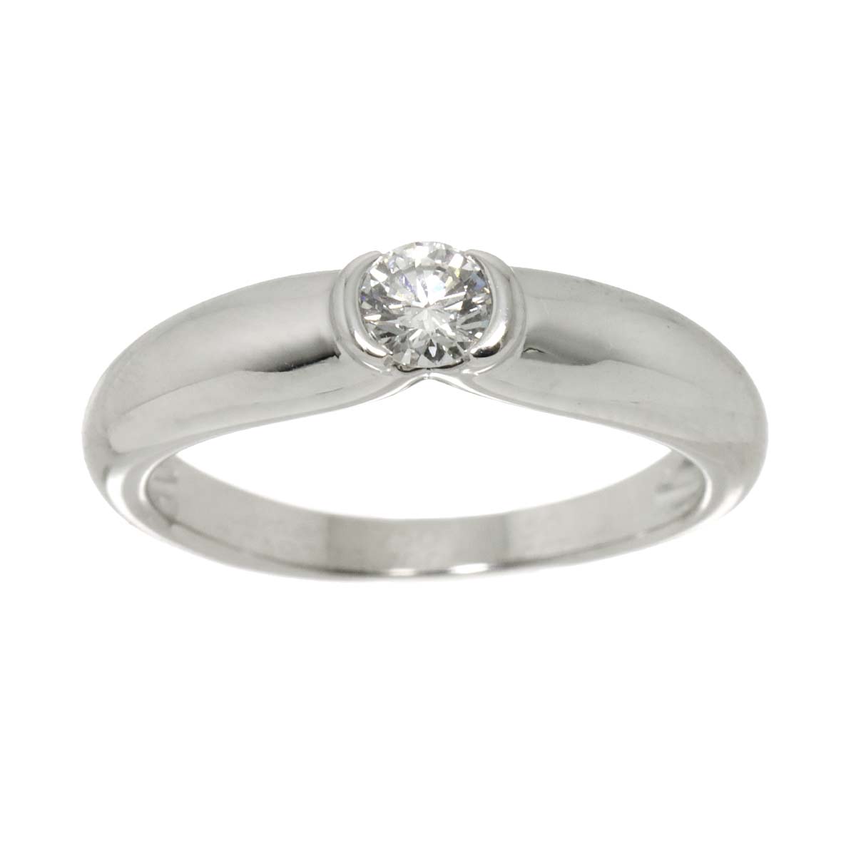 Diamond Ring 18K White Gold 750 size56 7.5(US)
