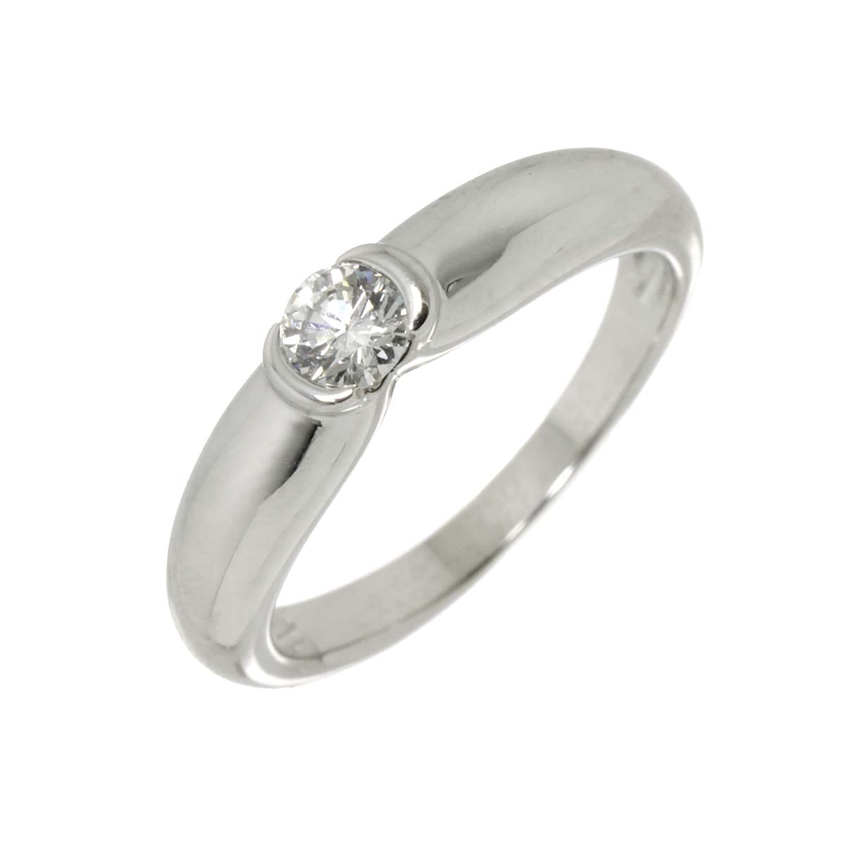 Diamond Ring 18K White Gold 750 size56 7.5(US)