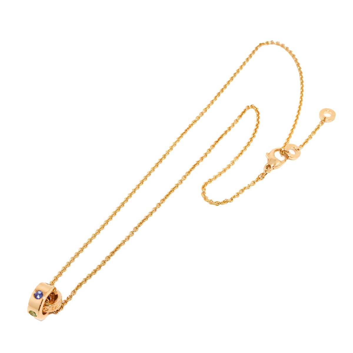Sapphire Garnet Necklace 18K Pink Gold 750