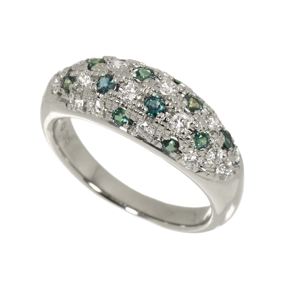 Diamond 0.41ct Alexandrite 0.35ct Ring Platinum size6(US)