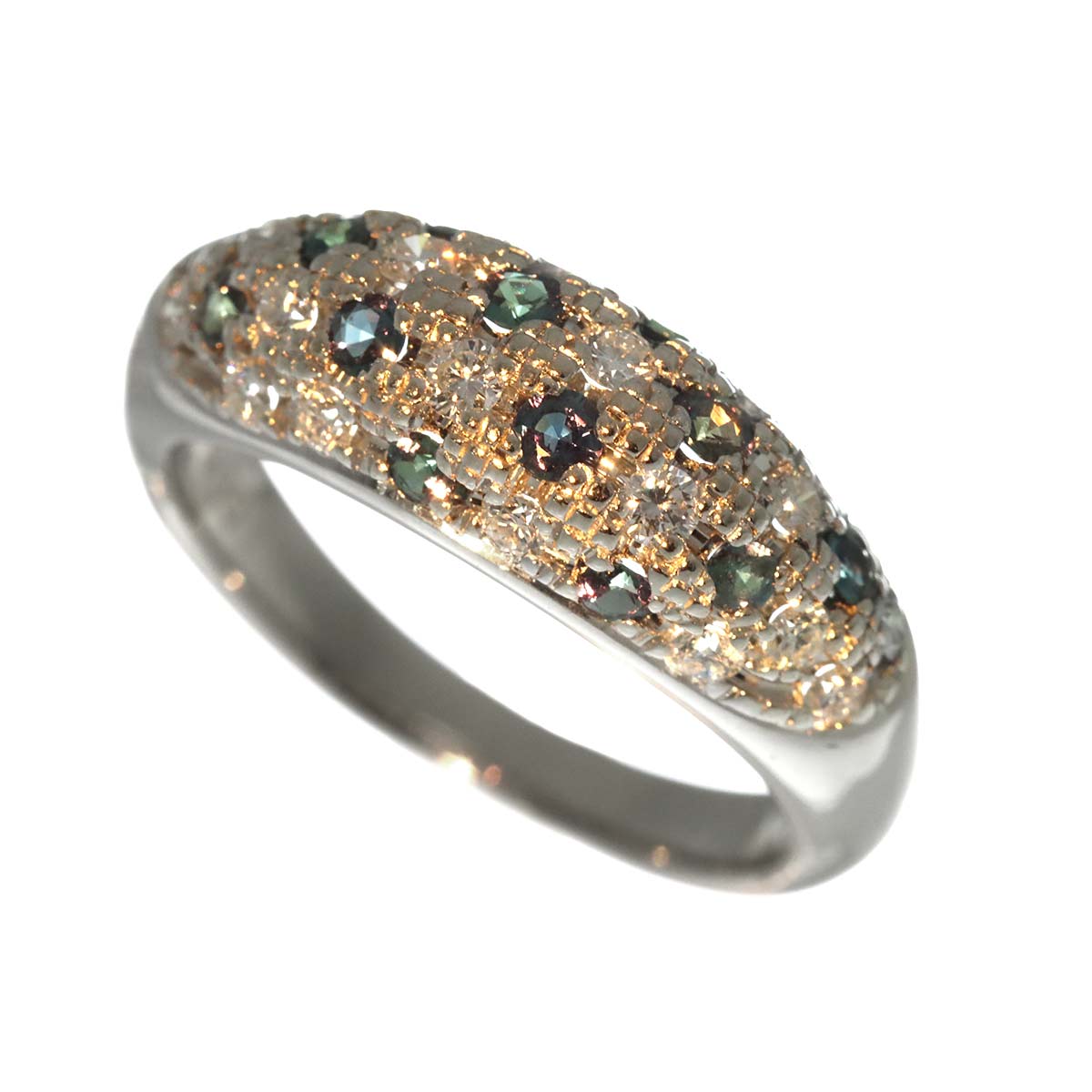 Diamond 0.41ct Alexandrite 0.35ct Ring Platinum size6(US)