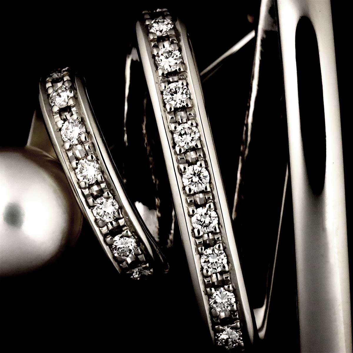 Akoya Pearl 7.9mm Diamond 0.14ct Brooch Pt Platinum