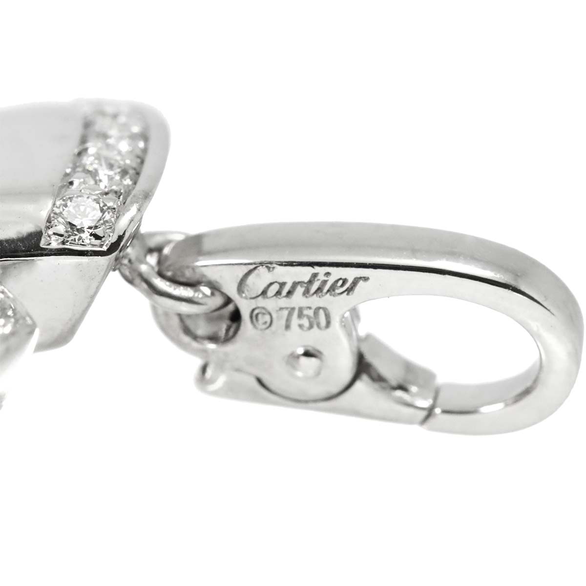 Ginkgo Diamond Charm Pendant 18K White Gold 750