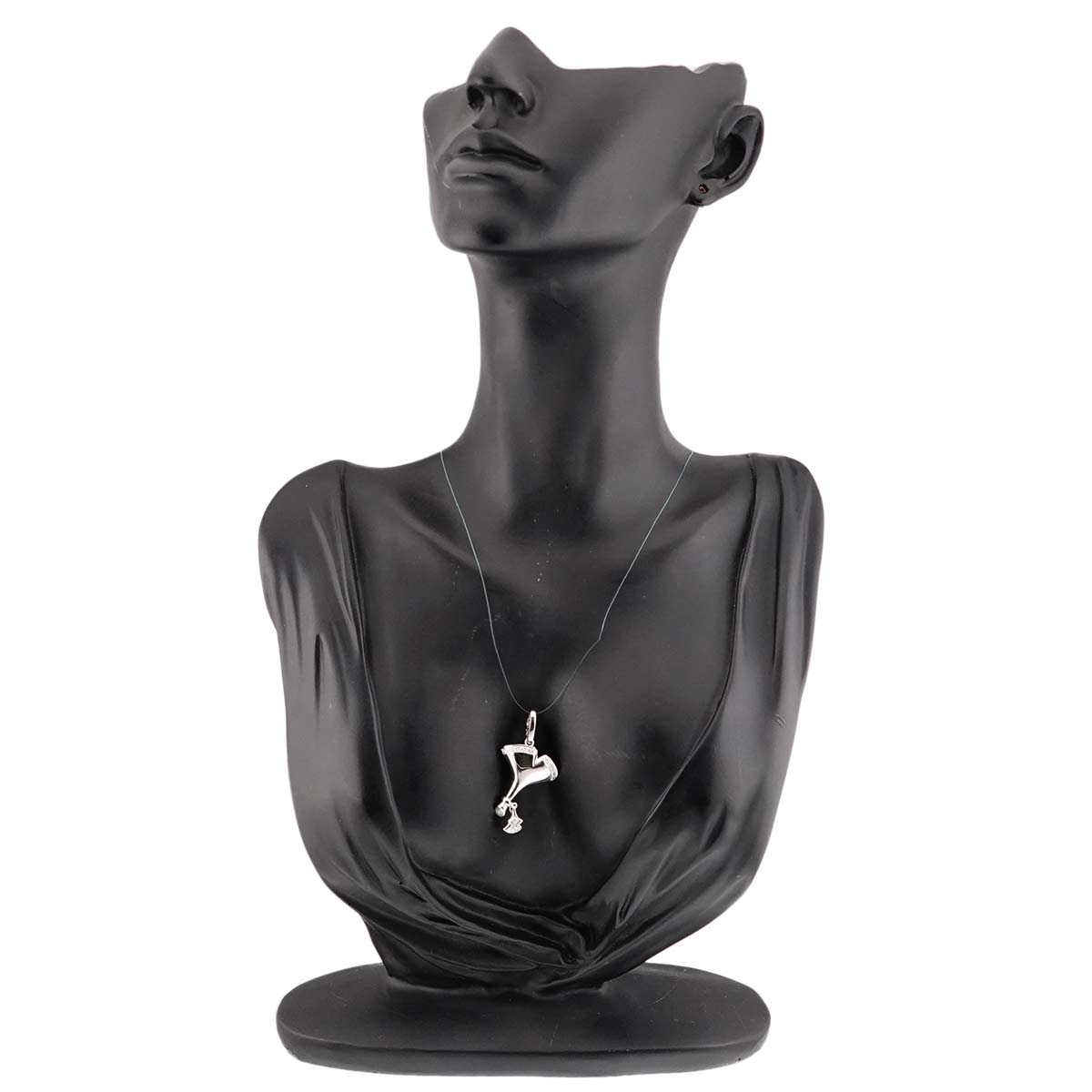 Ginkgo Diamond Charm Pendant 18K White Gold 750