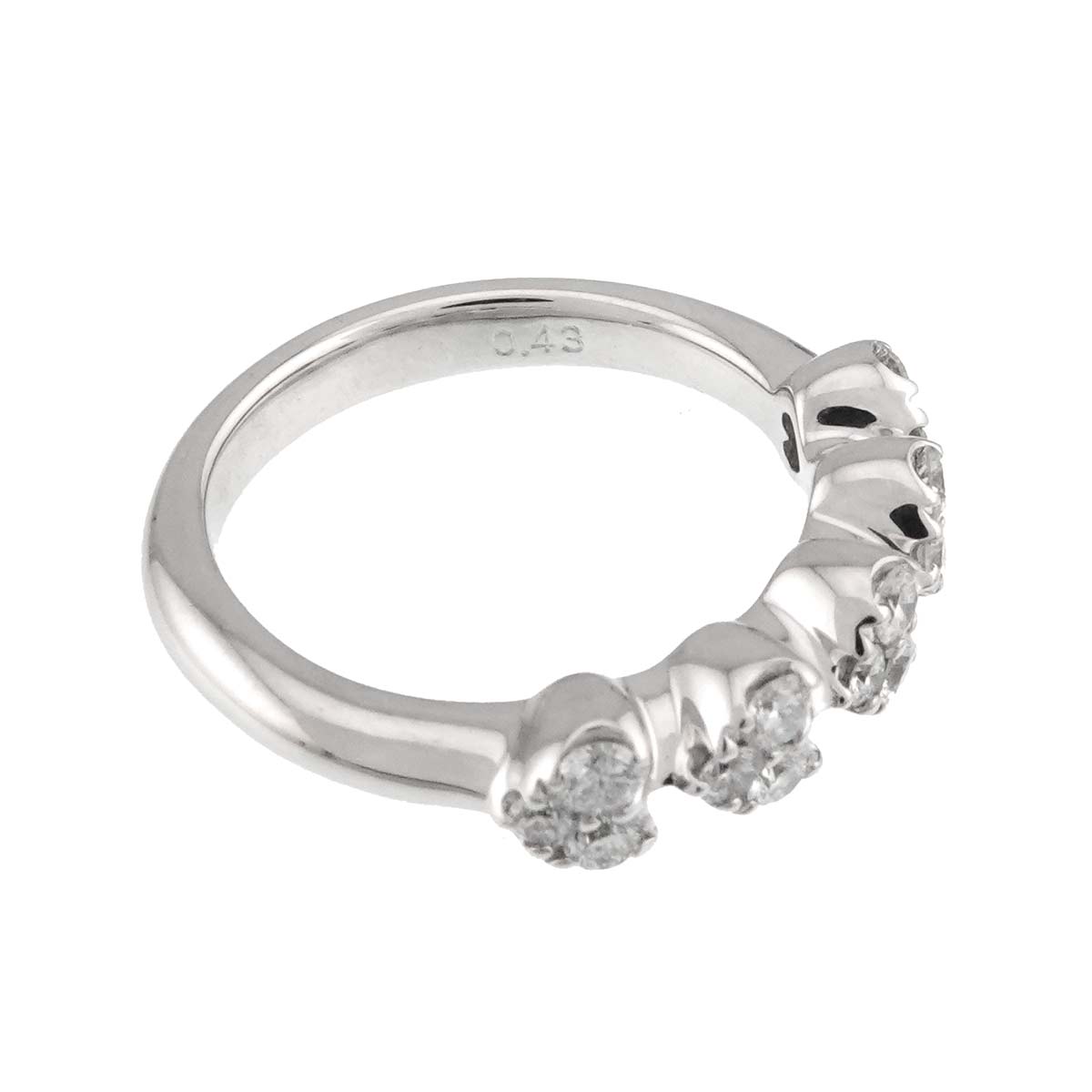 Heart Motif Diamond 0.43ct Ring 18K WG 750 Size4.75-5(US)
