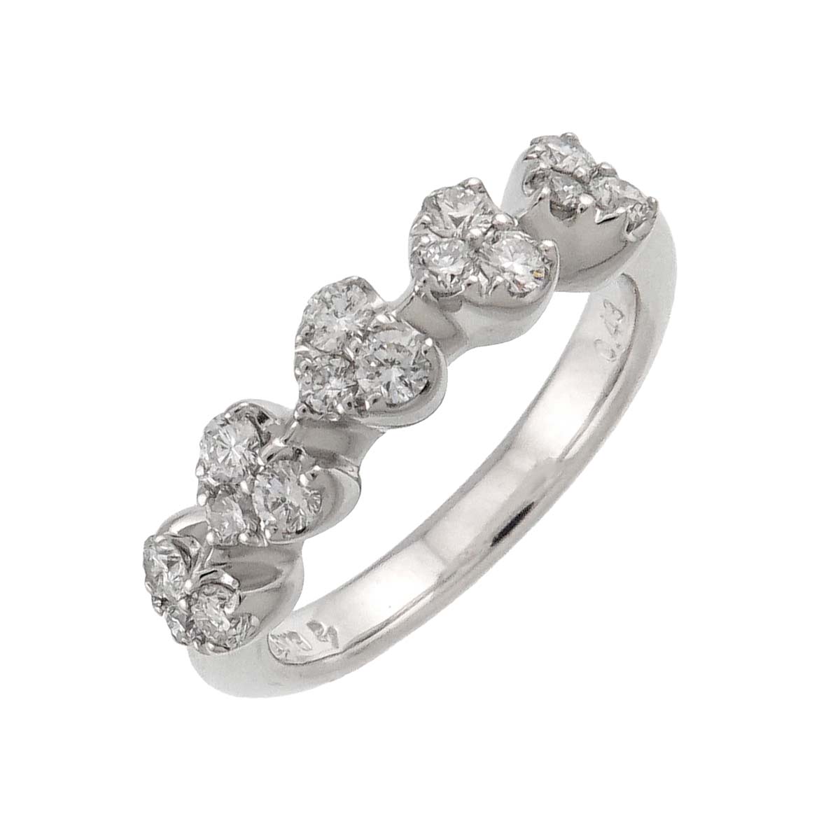 Heart Motif Diamond 0.43ct Ring 18K WG 750 Size4.75-5(US)