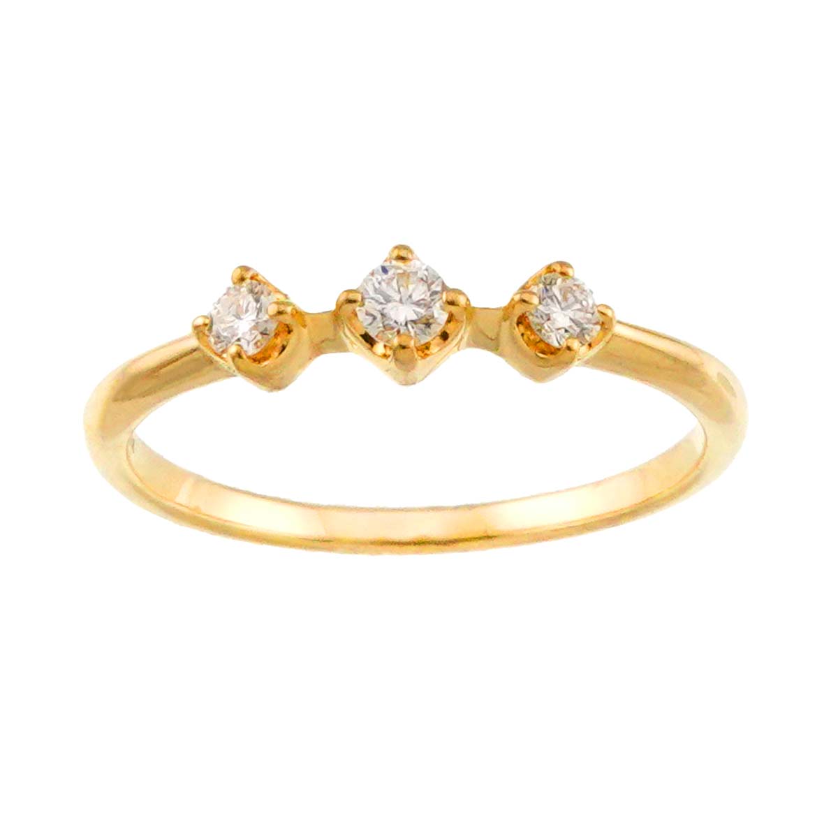 Diamond 0.12ct Ring 18K YG 750 size5.5-5.75(US)