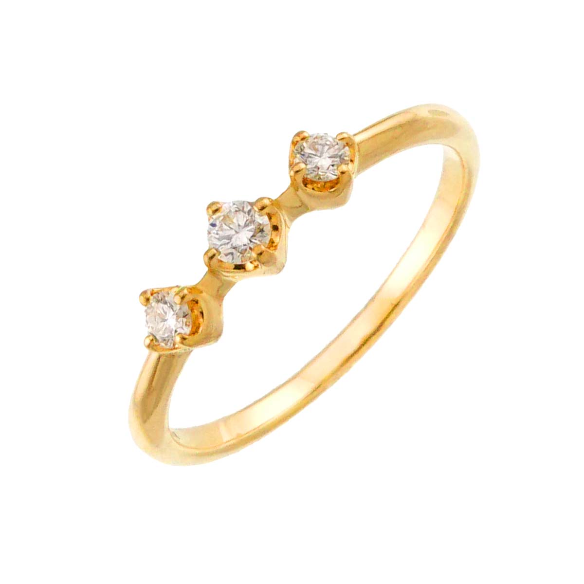Diamond 0.12ct Ring 18K YG 750 size5.5-5.75(US)