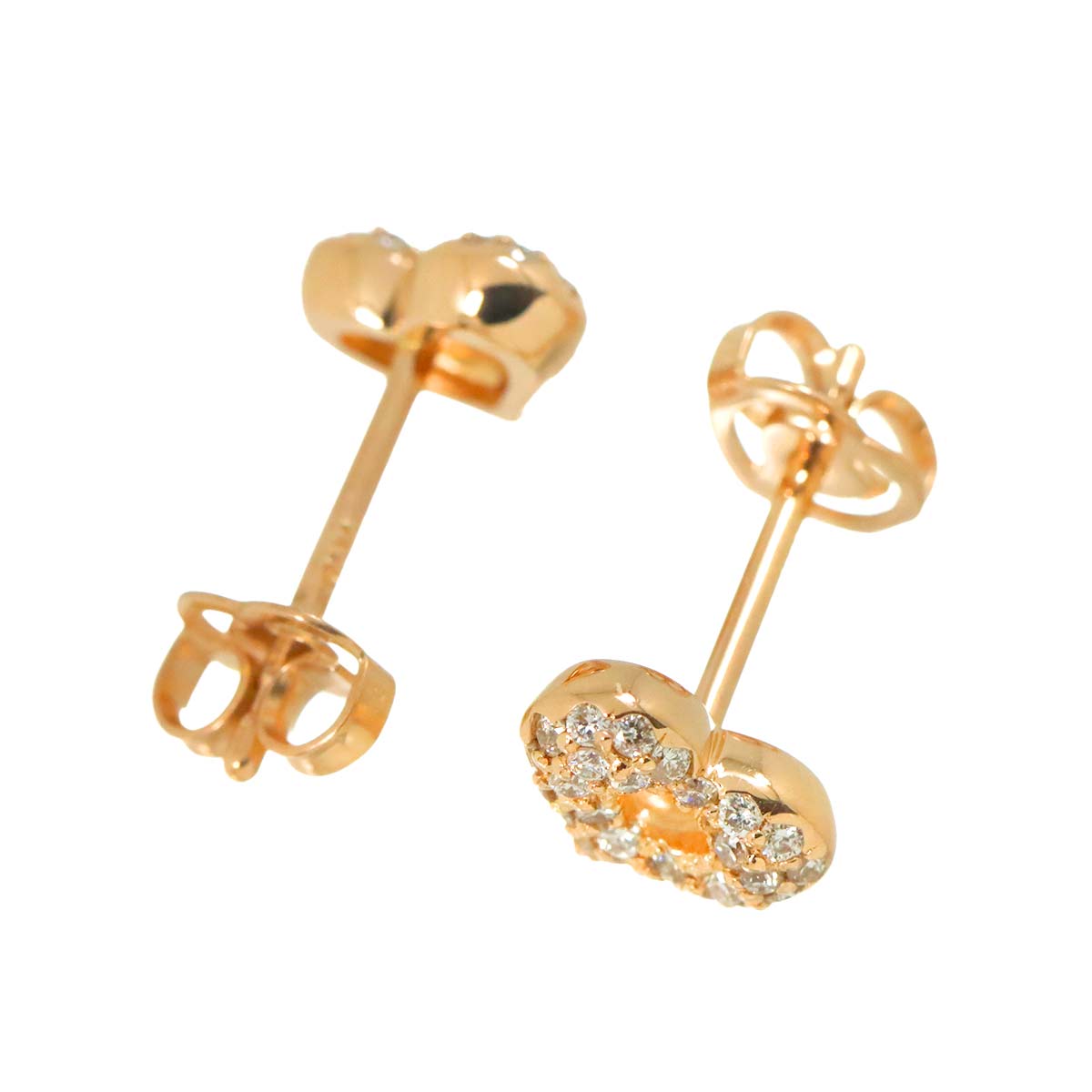 Diamond 0.12ct/0.12ct Earrings Pierced 18K PG