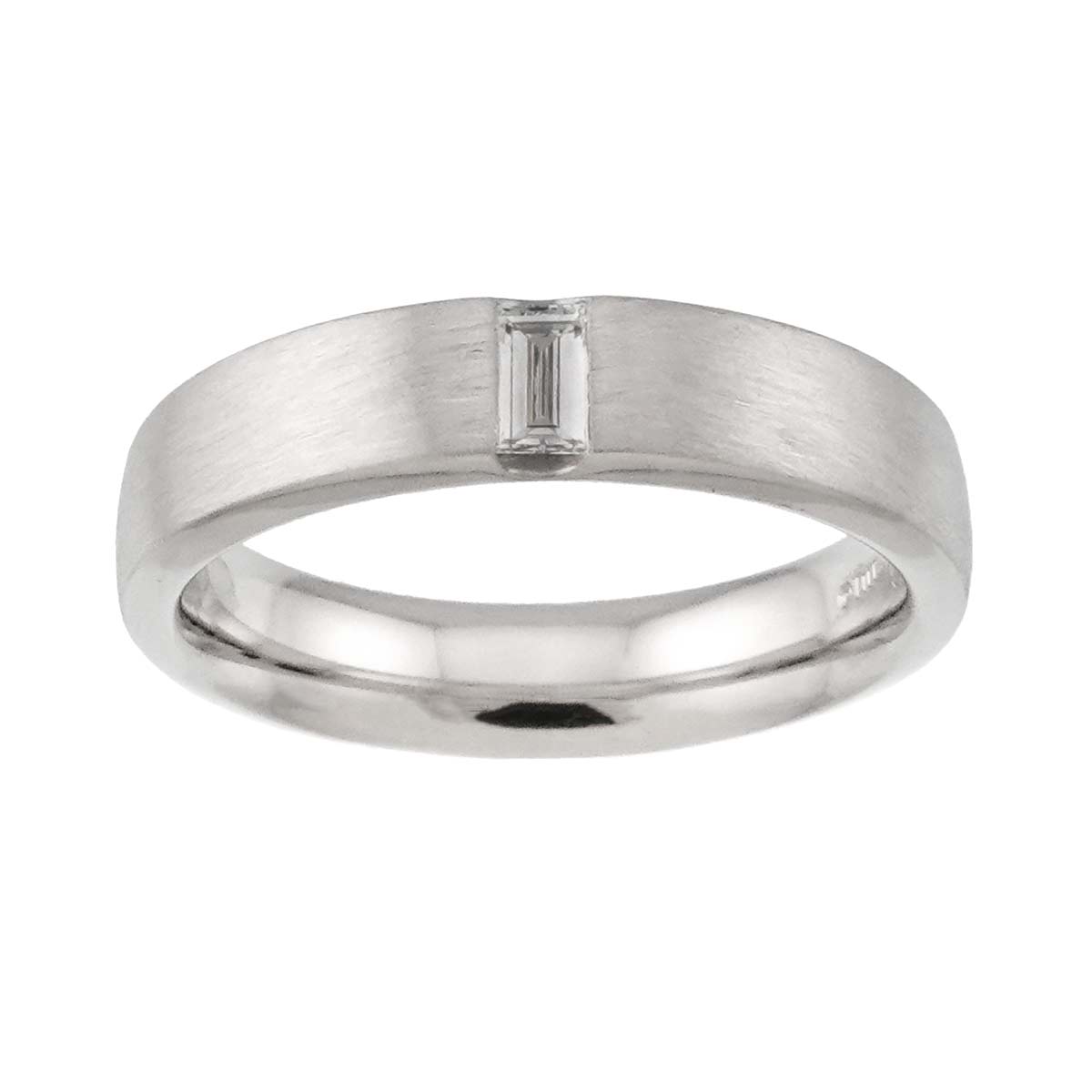 Satin Finish Diamond Ring Platinum size7.5-7.75(US)