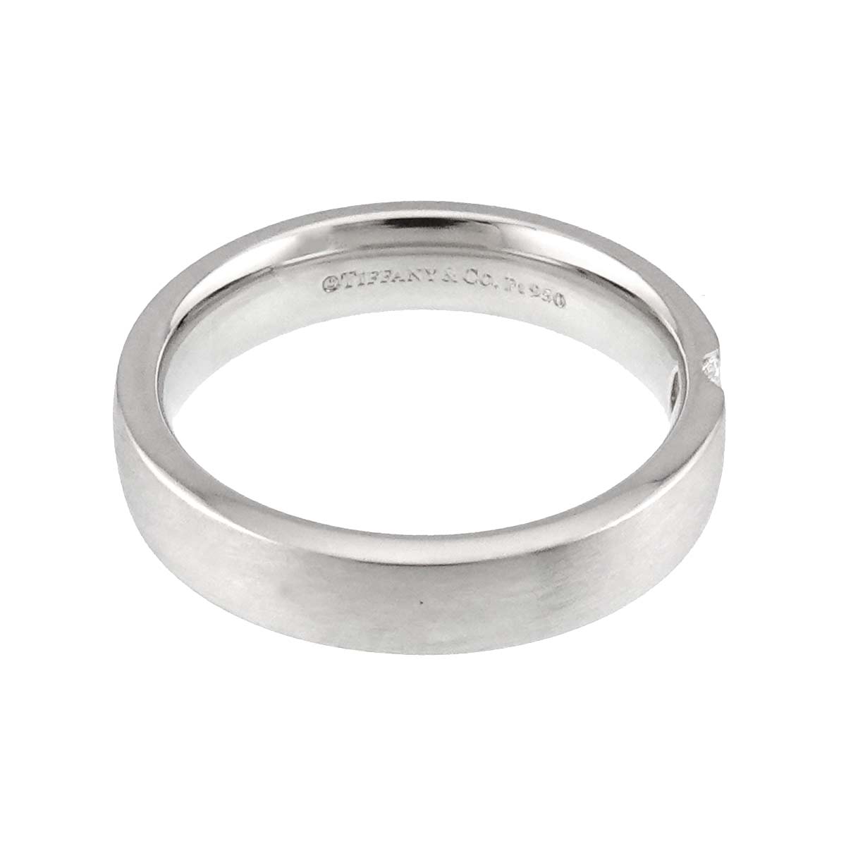 Satin Finish Diamond Ring Platinum size7.5-7.75(US)