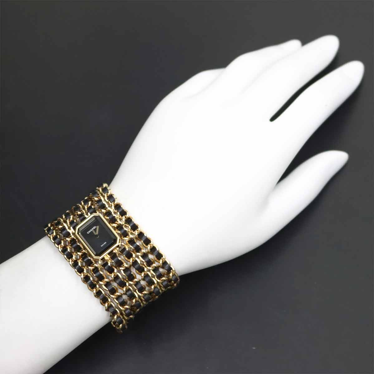 Premiere Cuff Size M H9861 Quartz Black Dial Ladies Watch