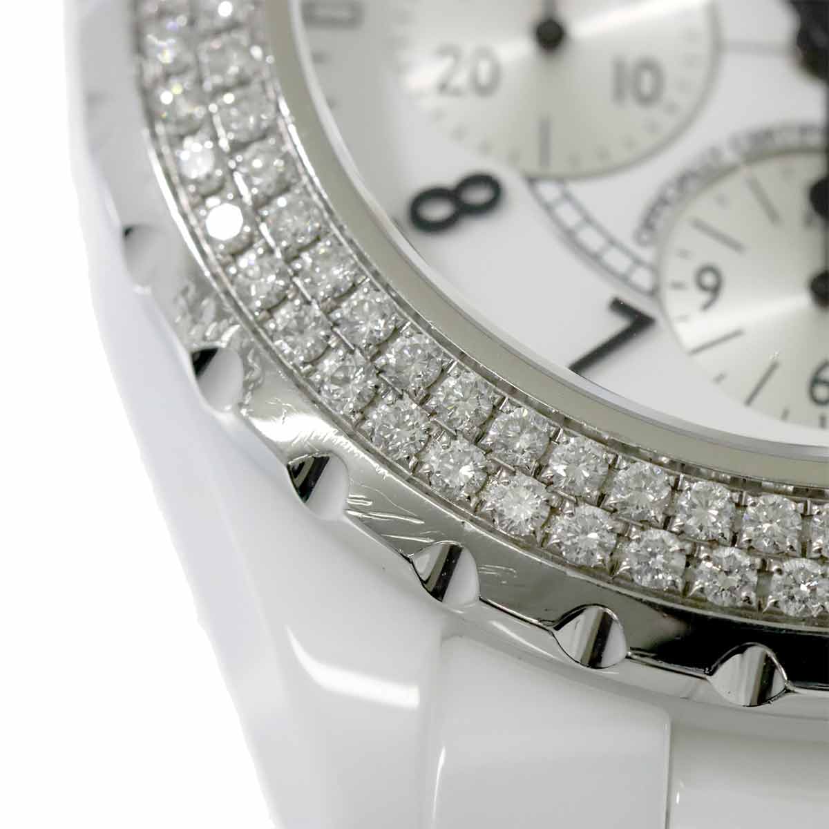 J12 41mm H1008 Date Bezel Diamond Automatic White Dial Mens