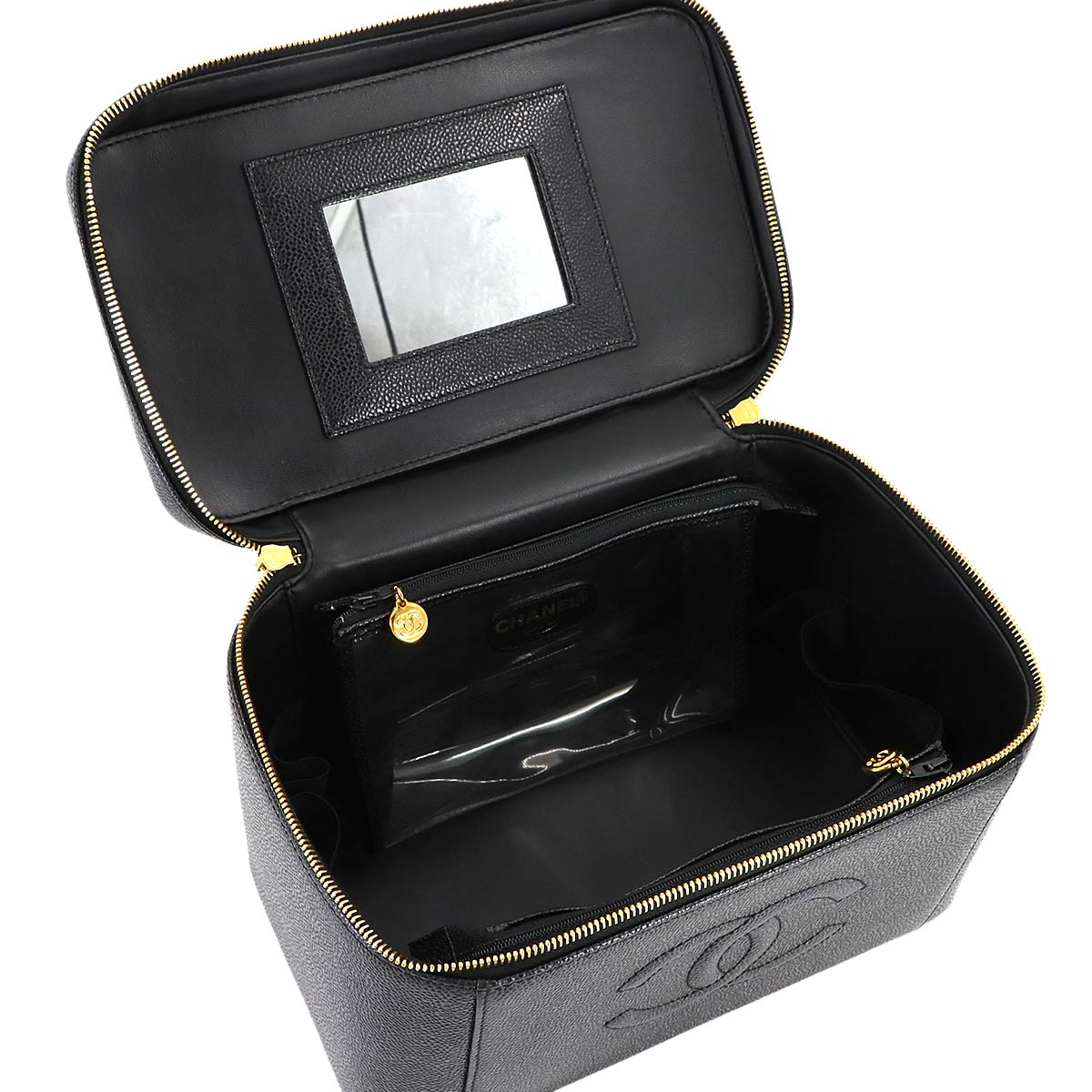 Vanity 2way Hand Bag Leather Black Purse