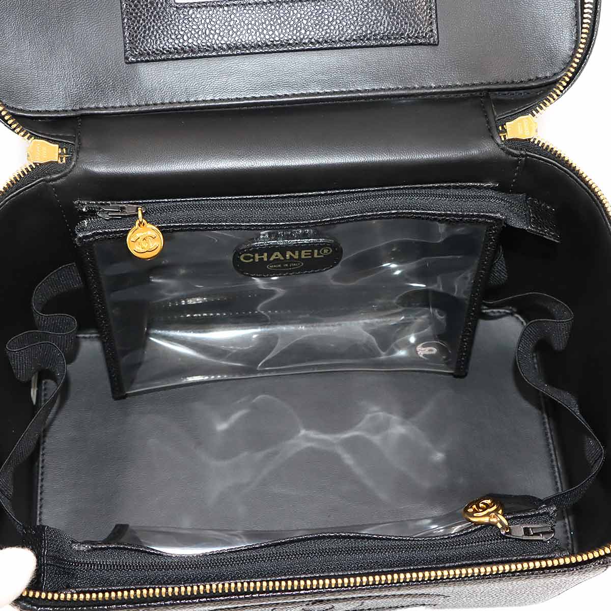 Vanity 2way Hand Bag Leather Black Purse