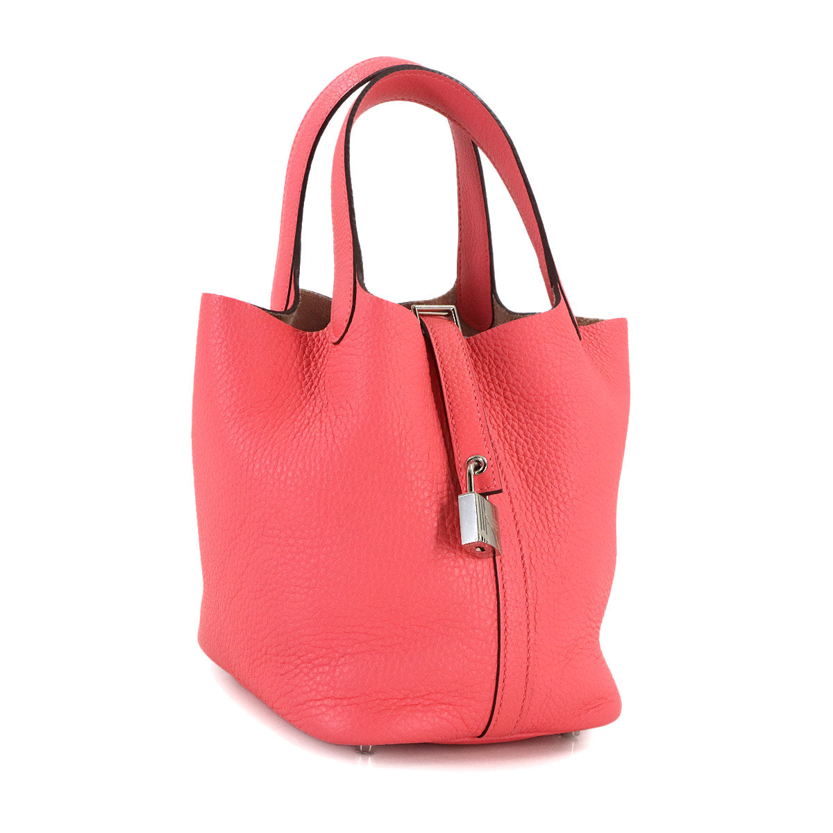 Picotin Lock PM Hand Bag Taurillon Clemence Rose Azalee
