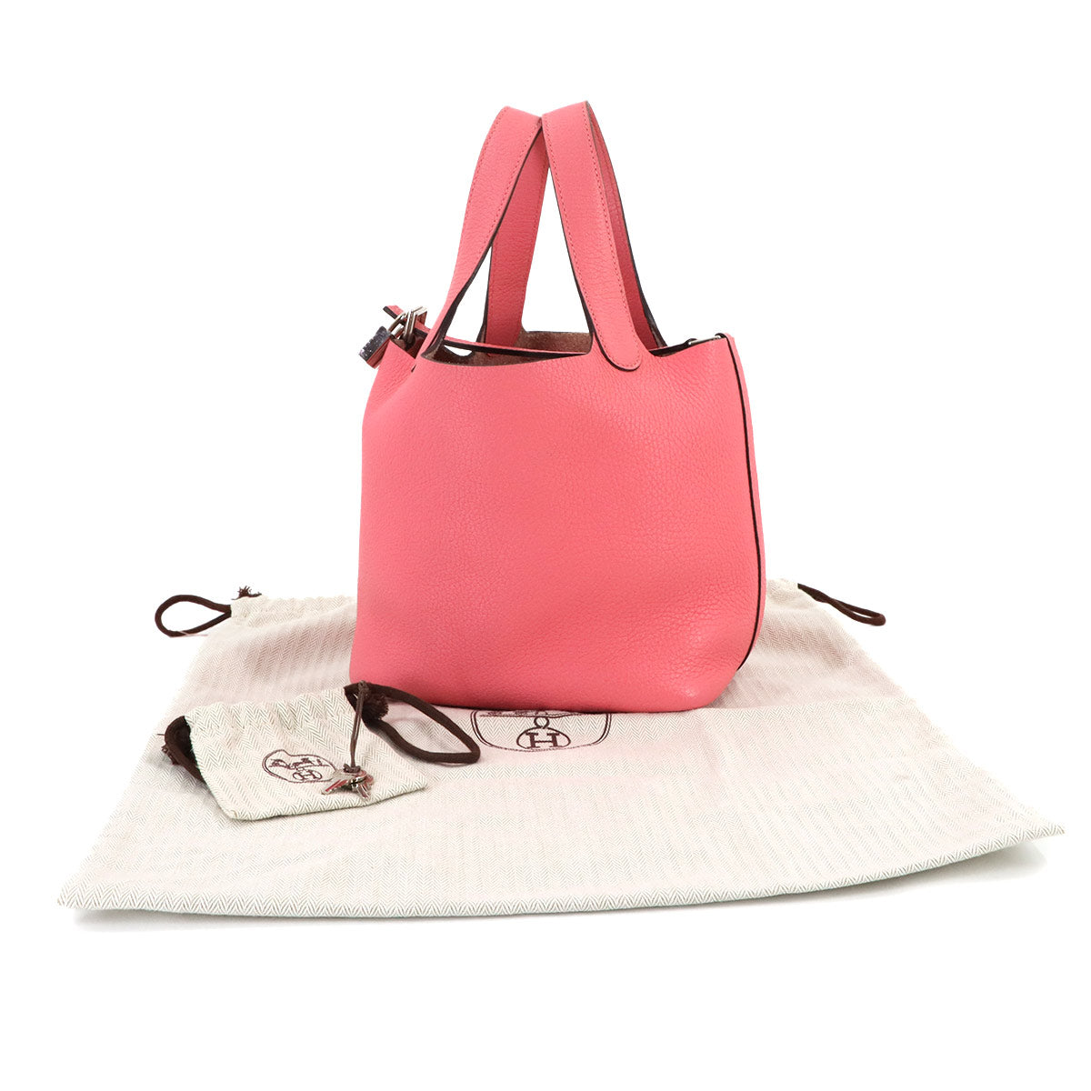 Picotin Lock PM Hand Bag Taurillon Clemence Rose Azalee