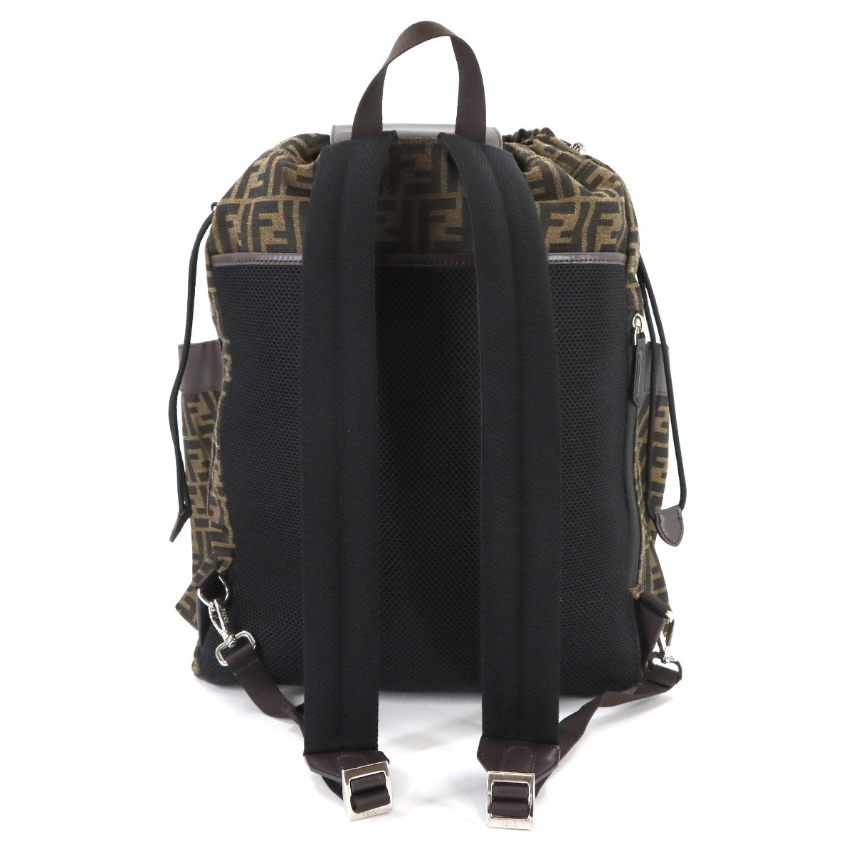 Zucca Backpack Canvas Leather Brown Black 7VZ056 Vintage Purse