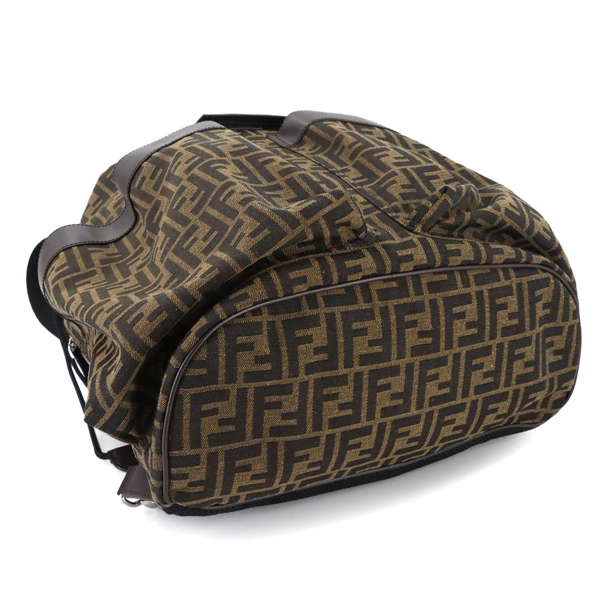 Zucca Backpack Canvas Leather Brown Black 7VZ056 Vintage Purse