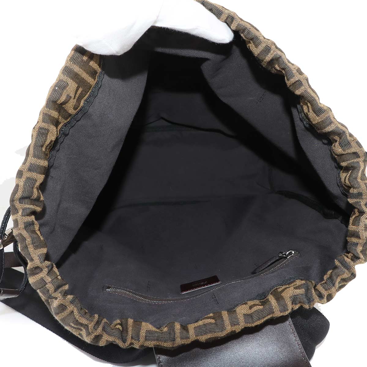 Zucca Backpack Canvas Leather Brown Black 7VZ056 Vintage Purse