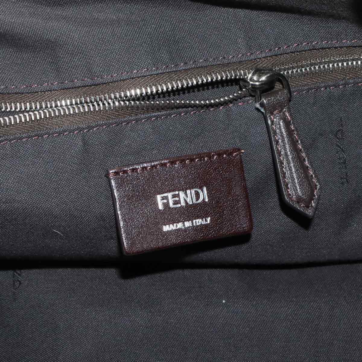 Zucca Backpack Canvas Leather Brown Black 7VZ056 Vintage Purse