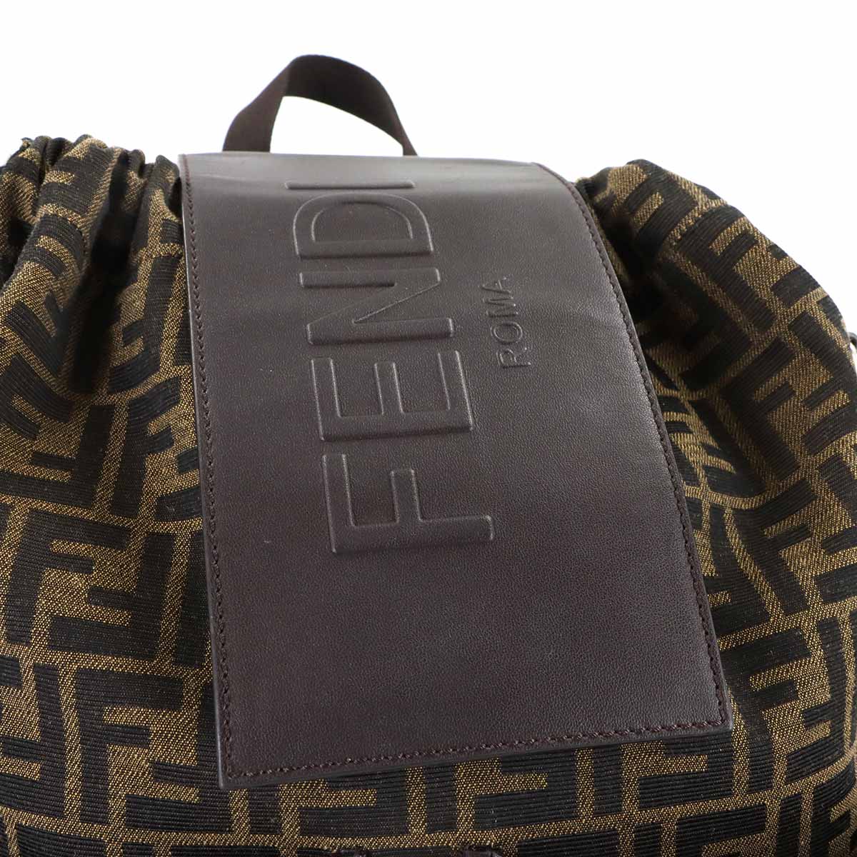 Zucca Backpack Canvas Leather Brown Black 7VZ056 Vintage Purse