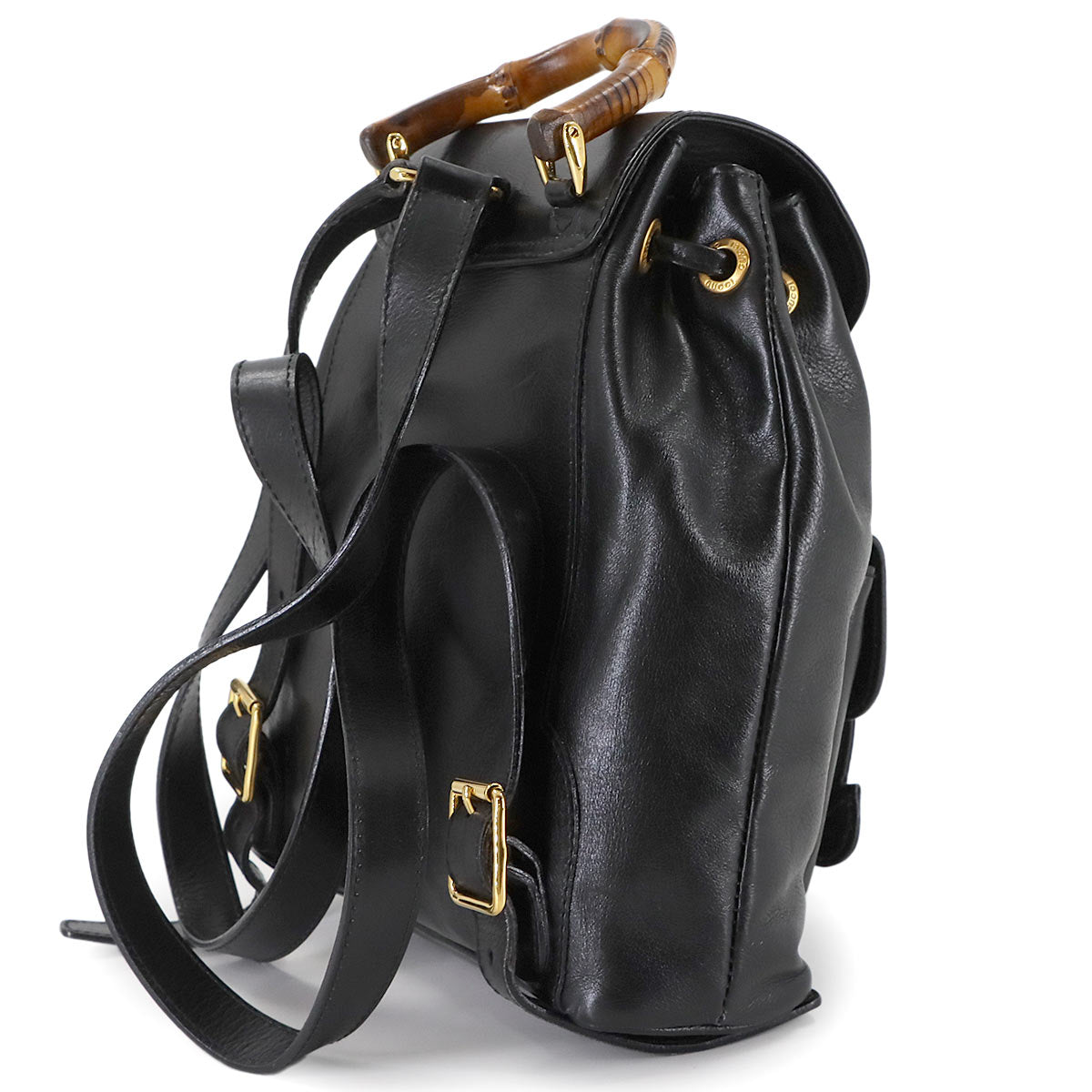 Bamboo Backpack Leather Black 003 2058 0030 Purse