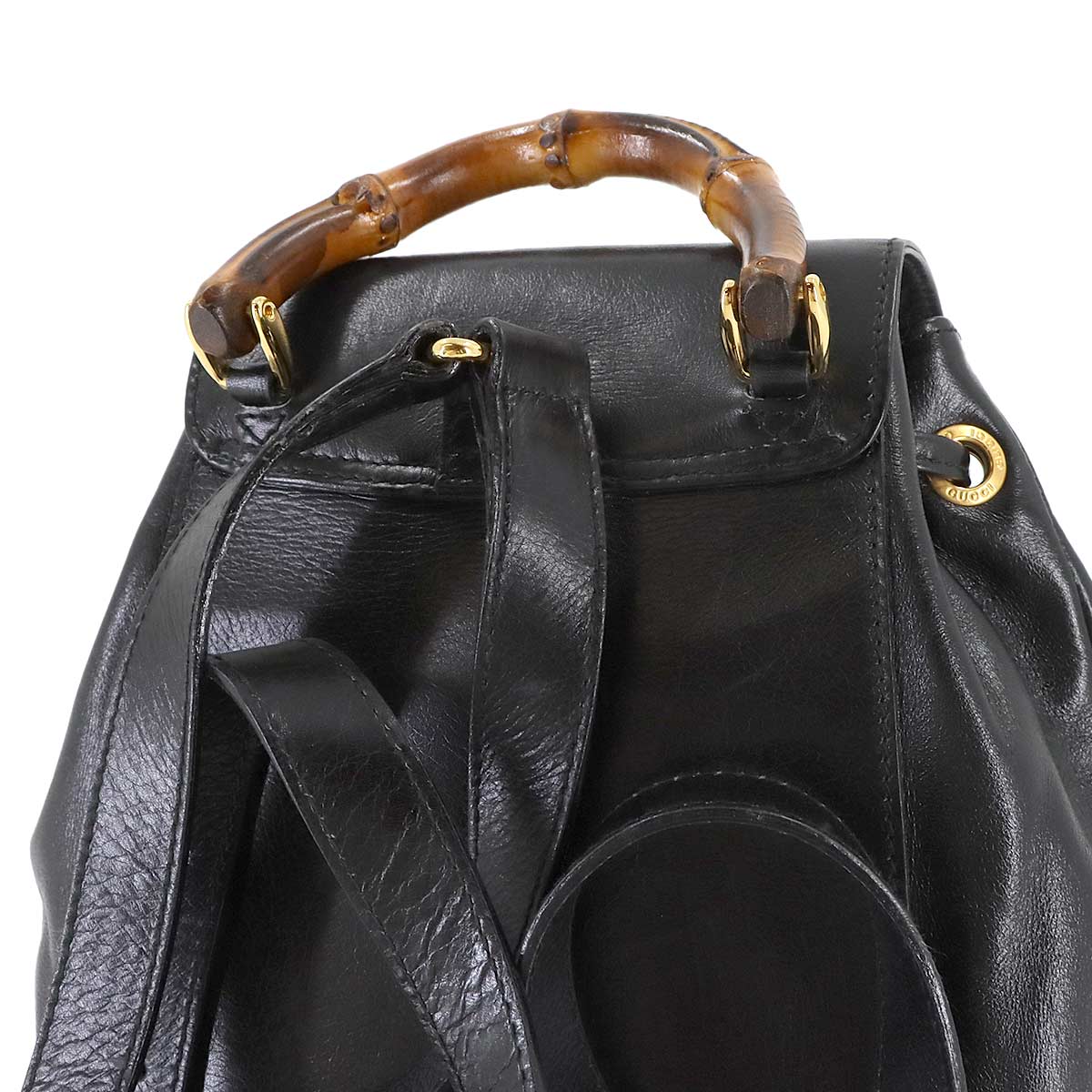 Bamboo Backpack Leather Black 003 2058 0030 Purse