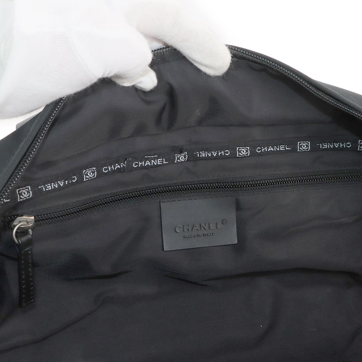 Sports Line Boston Bag Nylon Wool Leather Black Purse