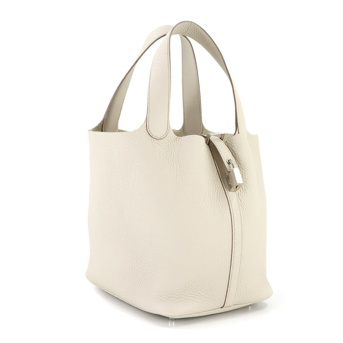 Picotin Lock MM Hand Bag Taurillon Clemence Beton Purse