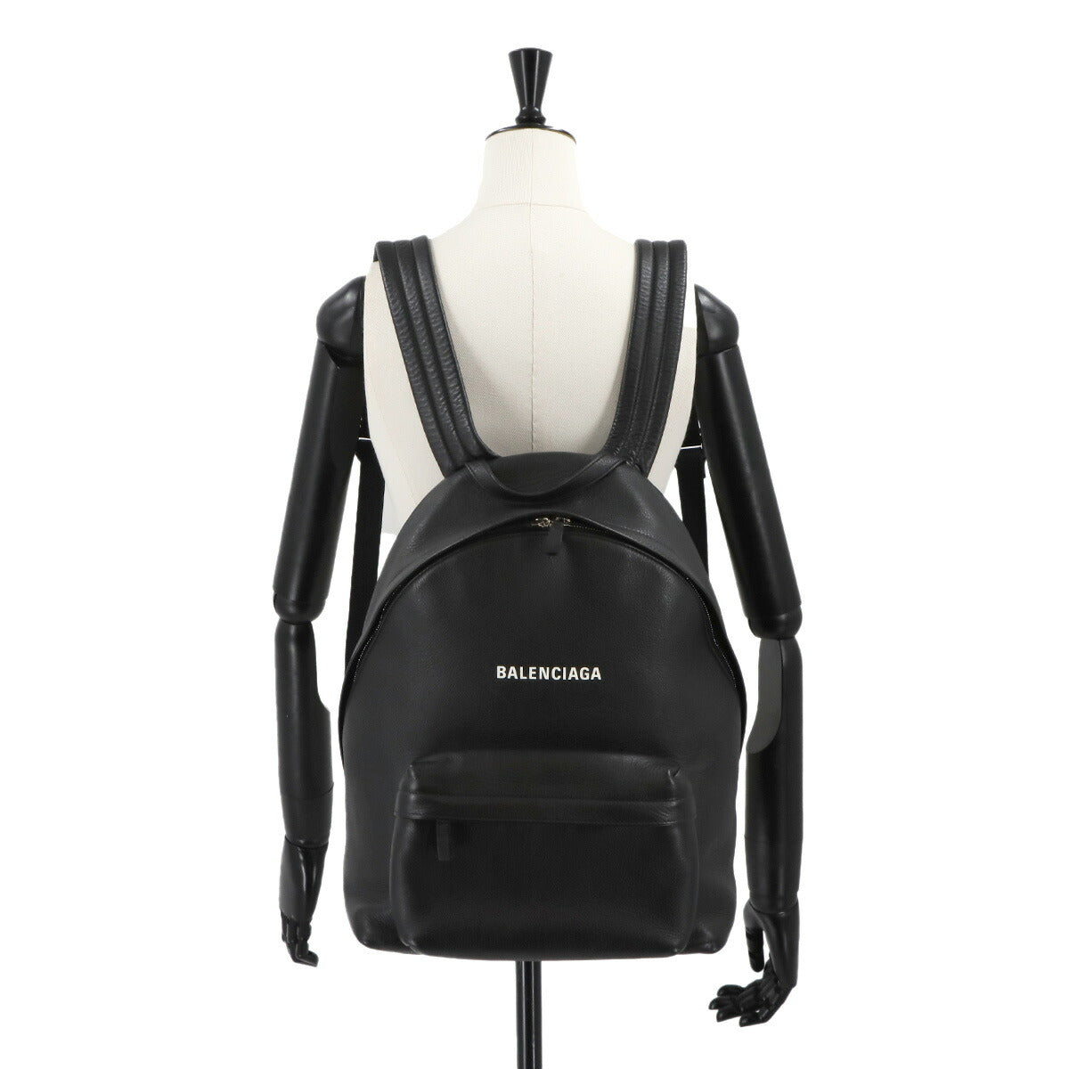 Everyday Backpack Leather Black White 552374