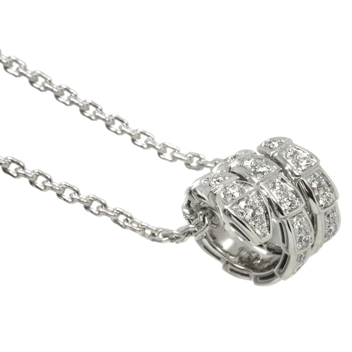 Serpenti Viper Diamond Necklace 18K White Gold 750