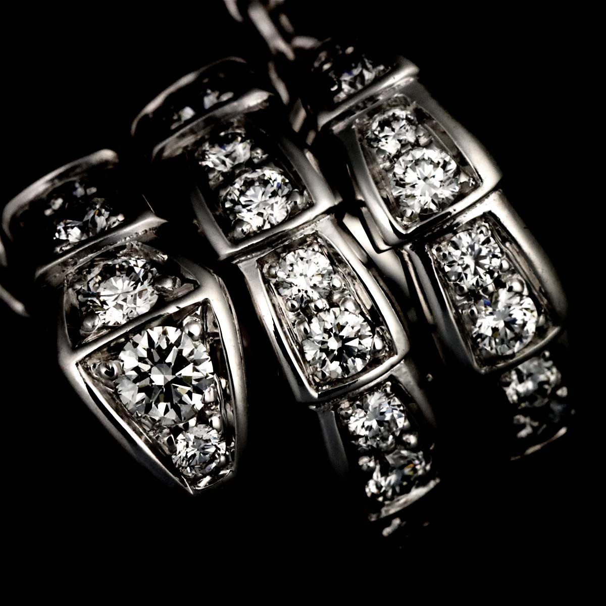 Serpenti Viper Diamond Necklace 18K White Gold 750