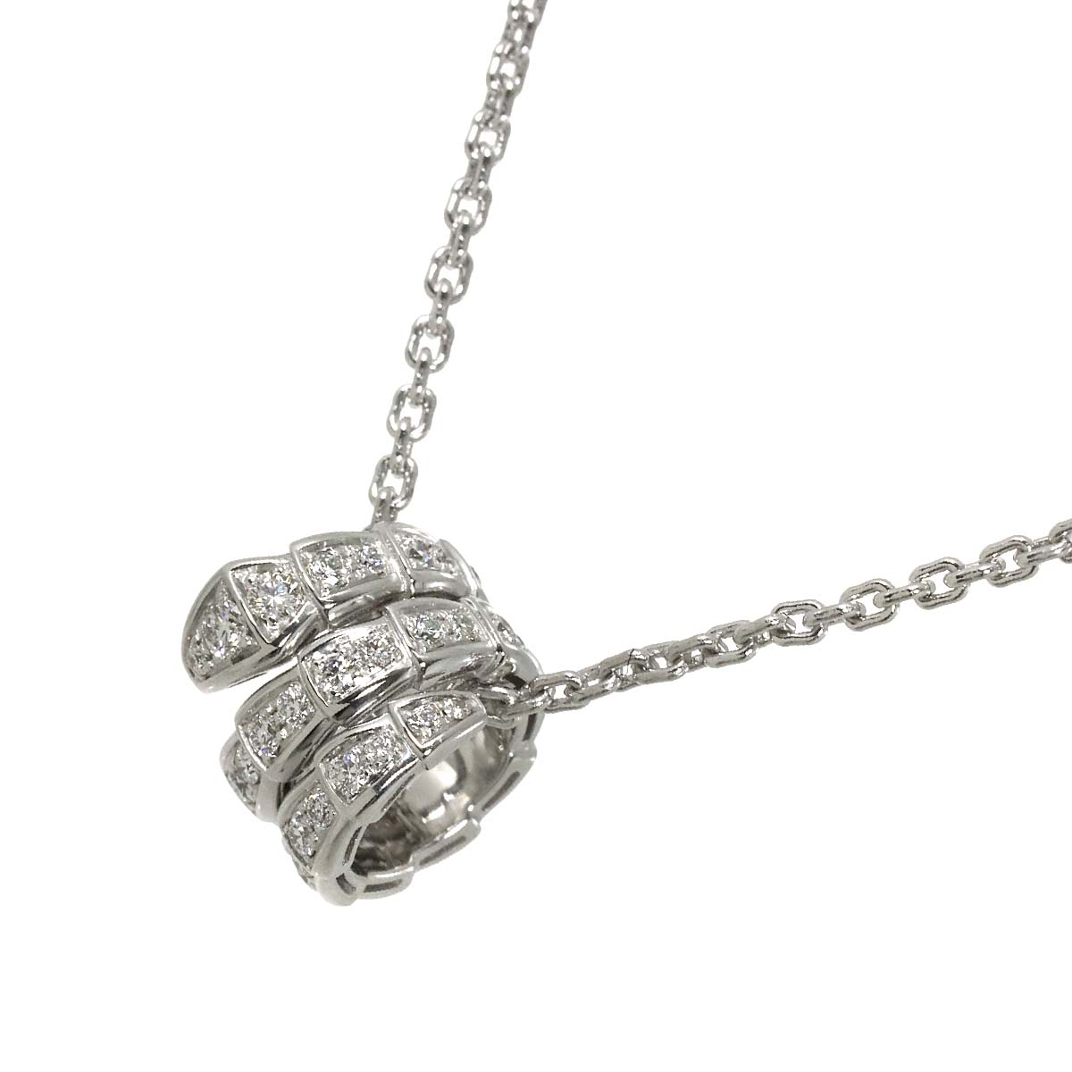 Serpenti Viper Diamond Necklace 18K White Gold 750