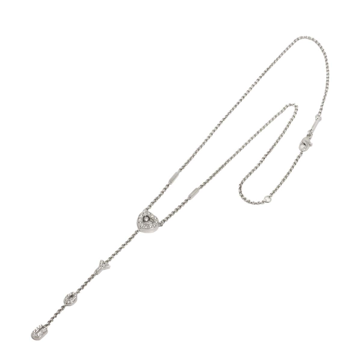 Happy Diamond Heart I LOVE YOU Necklace 18K WG 750