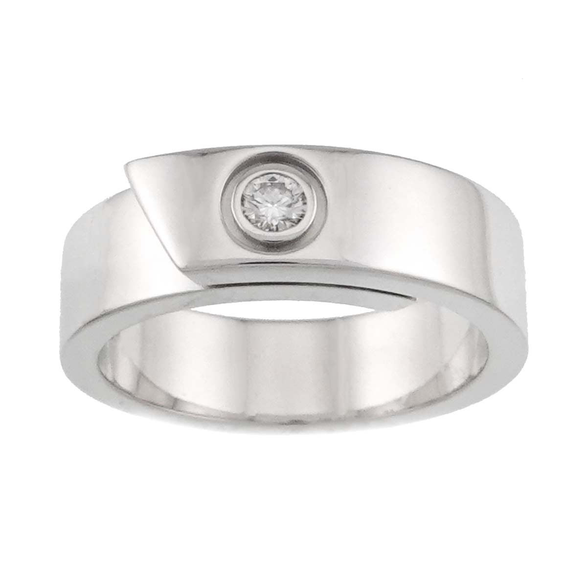 Anniversary Diamond 1P Ring 18K WG 750 size53 6.25-6.5(US)