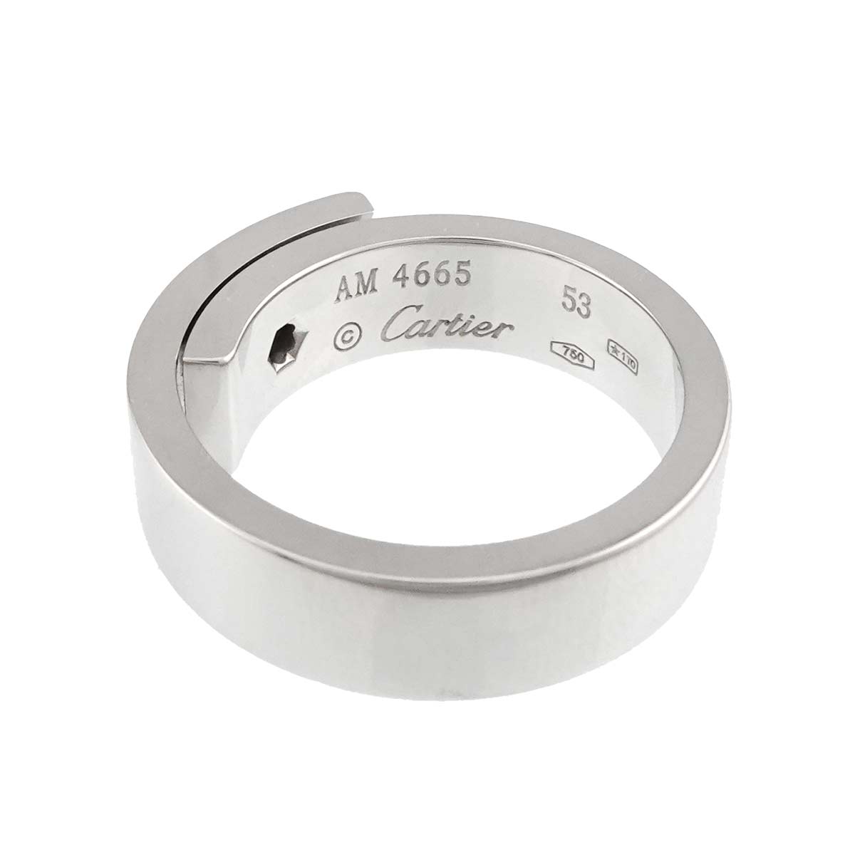 Anniversary Diamond 1P Ring 18K WG 750 size53 6.25-6.5(US)