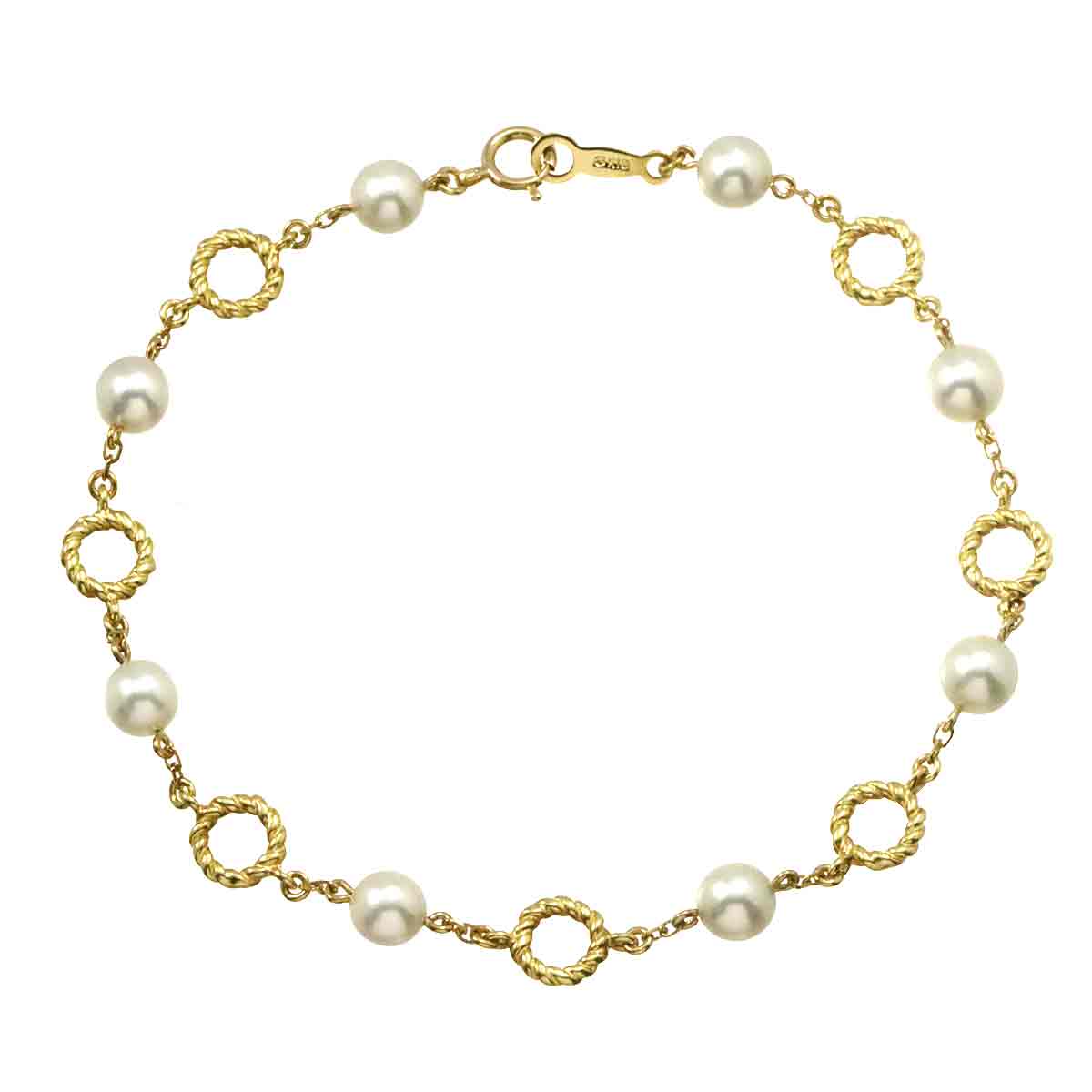 Akoya Pearl 5.0mm Bracelet 18K YG 750