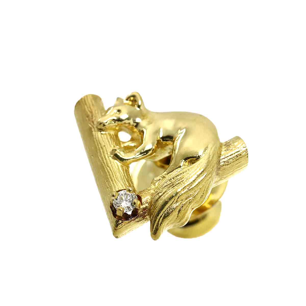 Diamond Pin Brooch 18K YG 750