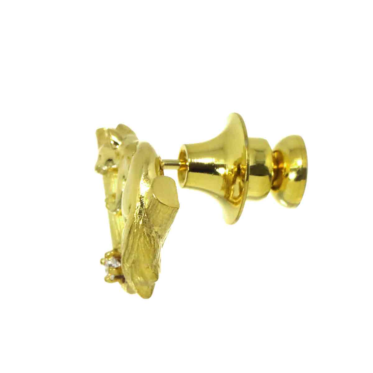 Diamond Pin Brooch 18K YG 750