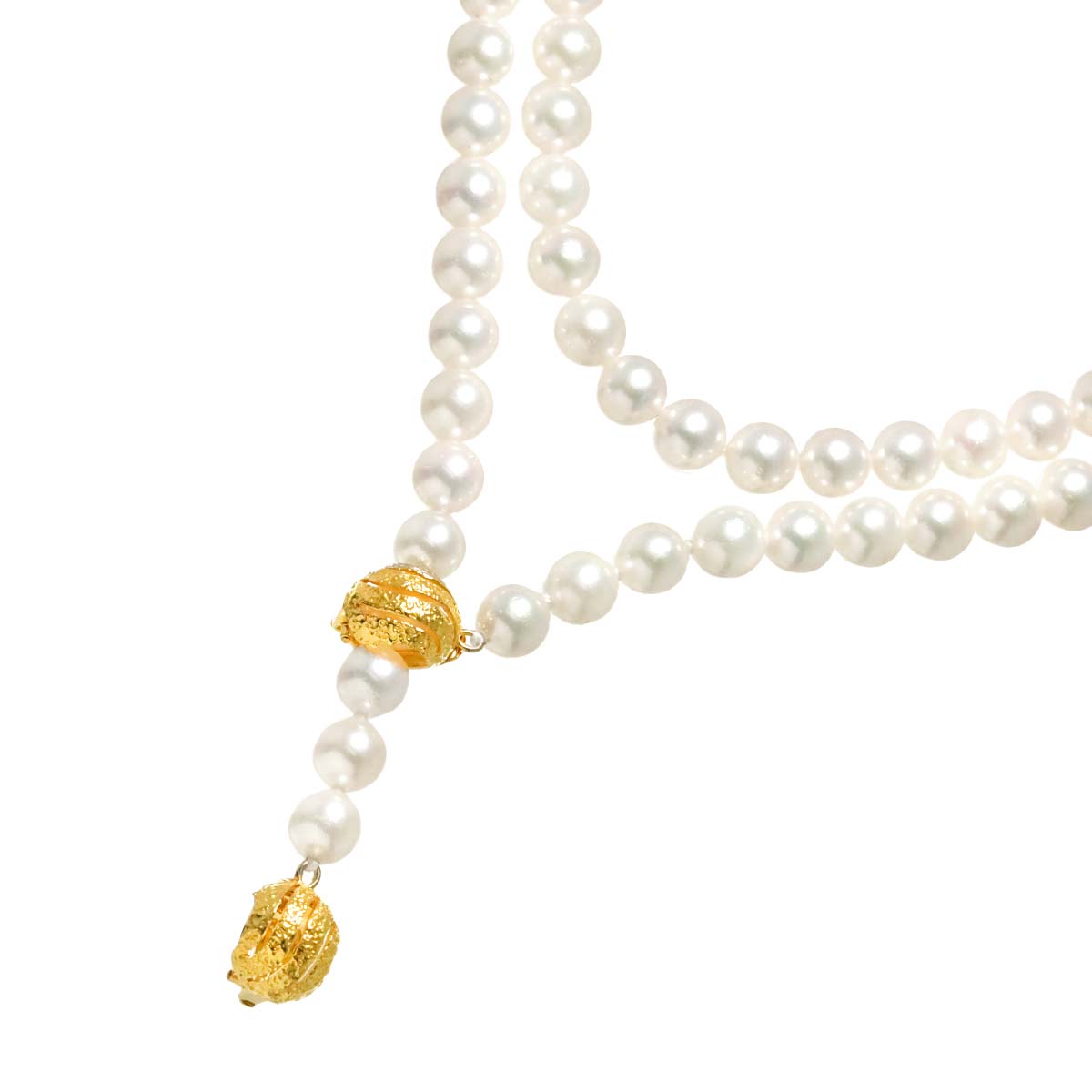 Akoya Pearl 6.3-6.0mm Long Necklace 18K YG 750