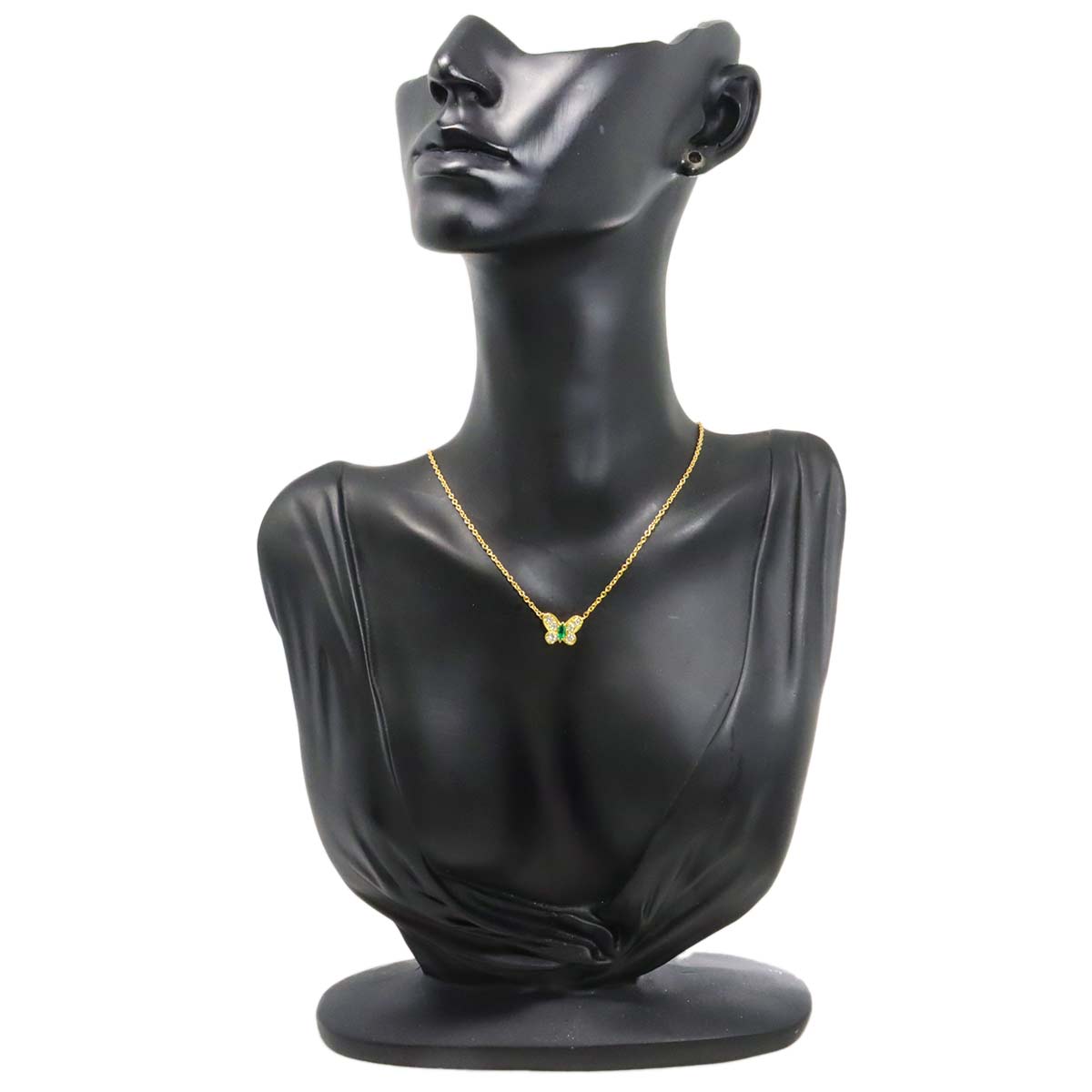 Papillon Emerald Diamond Necklace 18K YG 750