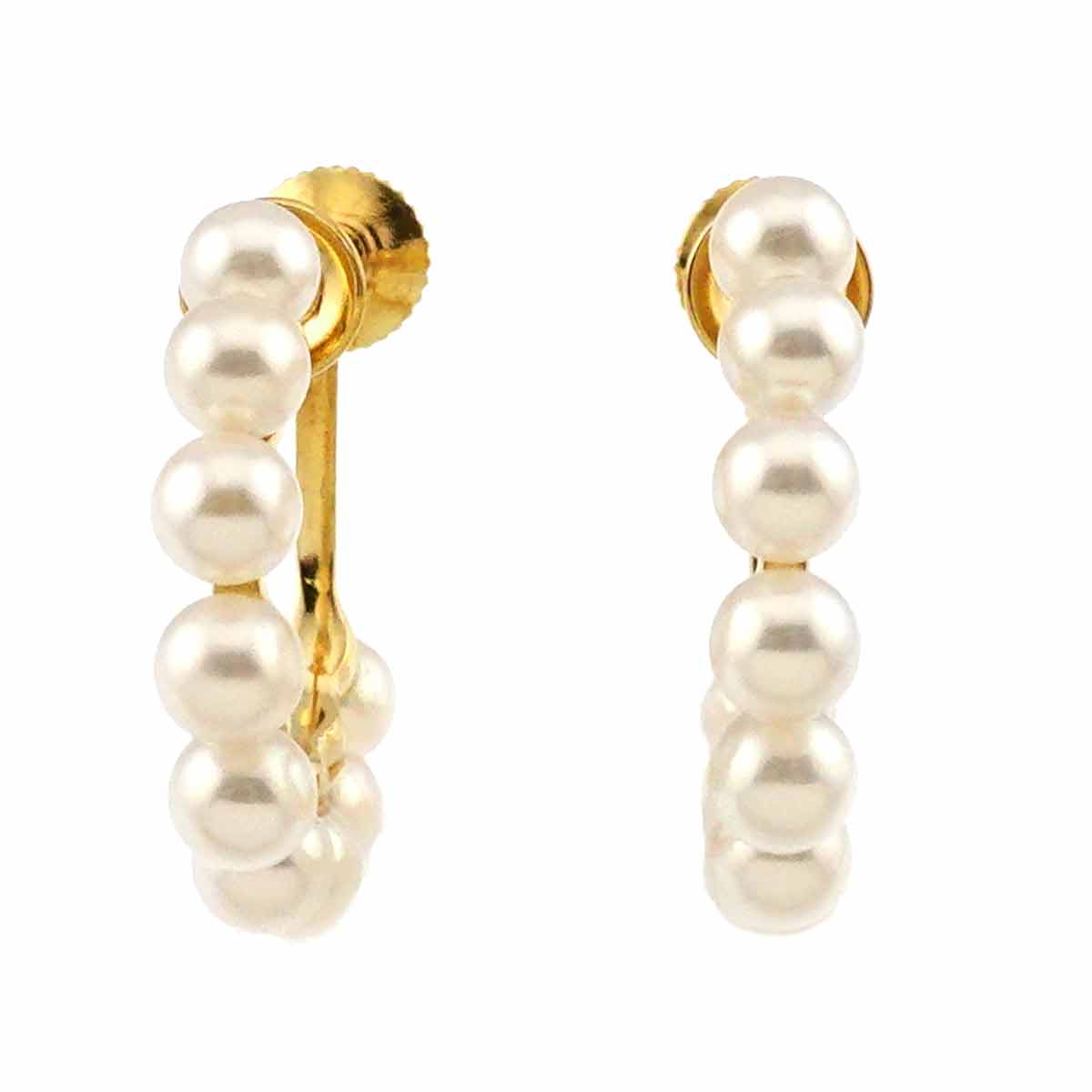 Baby Pearl 3.7-3.5mm Earrings 18K YG 750