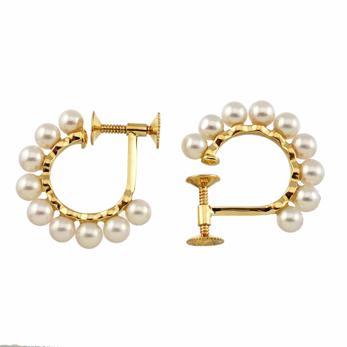 Baby Pearl 3.7-3.5mm Earrings 18K YG 750